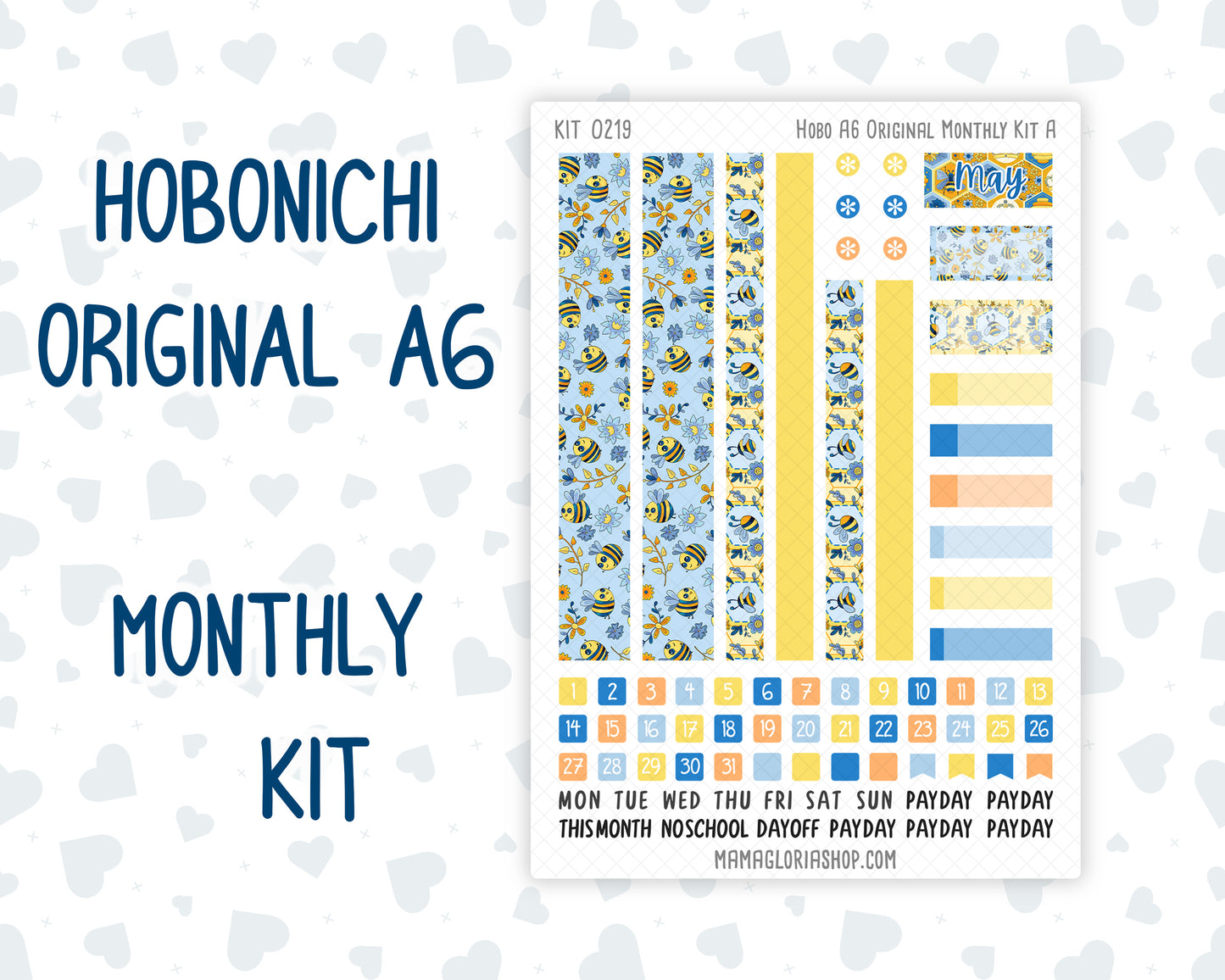 Kit 0219 A6 Hobonichi Original– Monthly - Bee's Business- May