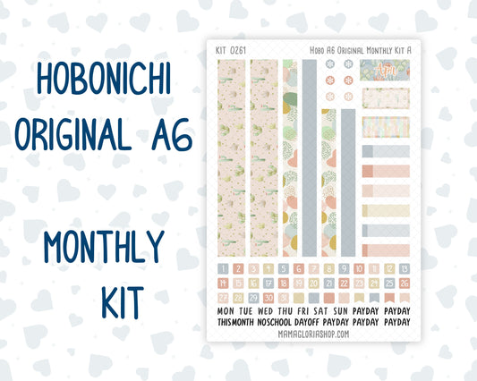 Kit 0261 - A6 Hobonichi Original - Monthly Kit - April - Llama Spring