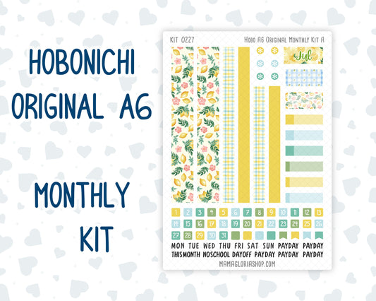 Kit 0227 - A6 Hobonichi Original - Monthly Kit - July - Lemon Grove