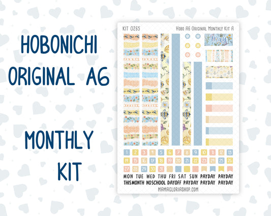 Kit 0265 - A6 Hobonichi Original - Monthly Kit - May - Honeybee Sky