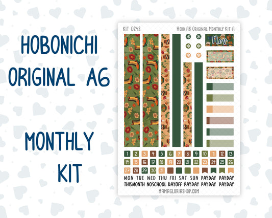 Kit 0242 - A6 Hobonichi Original - Monthly Kit - November - Cottage Autumn