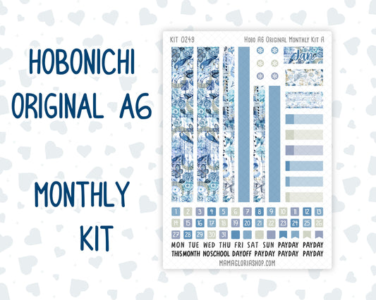 Kit 0249 - A6 Hobonichi Original - Monthly Kit - January - Icy Lace