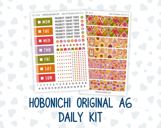 Kit 0240 - A6 Hobonichi Original - Daily Kit - November - Cozy Thanksgiving