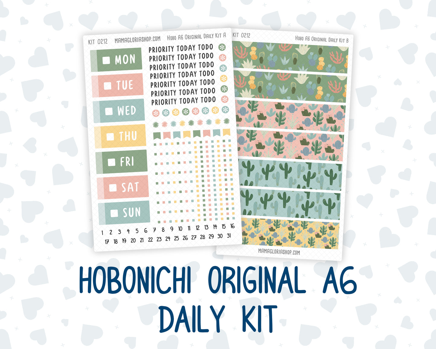 Kit 0212- A6 Hobonichi Original – Daily Kit - Prickly And Pretty - April