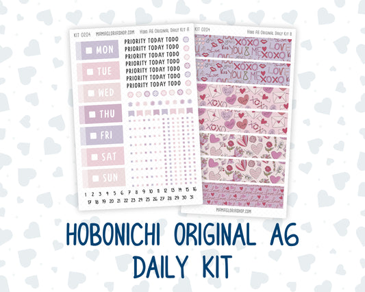Kit 0204- A6 Hobonichi Original – Daily Kit - Valentine's Garden - February
