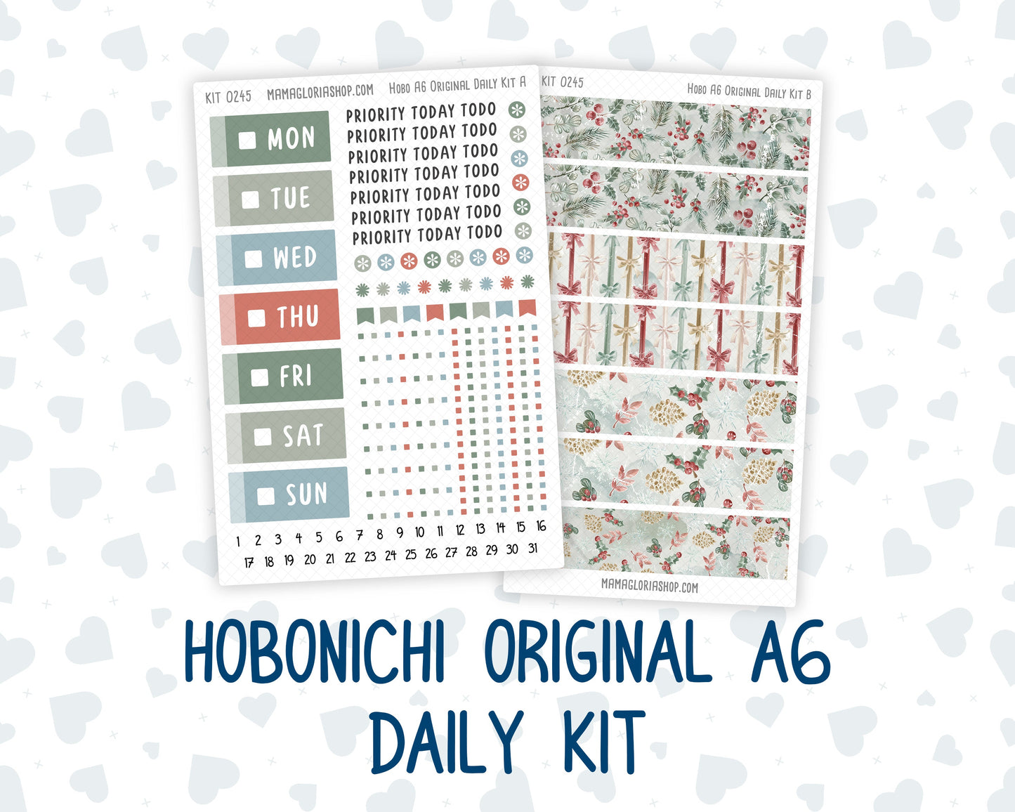 Kit 0245 - A6 Hobonichi Original - Daily Kit - December - Vintage Christmas