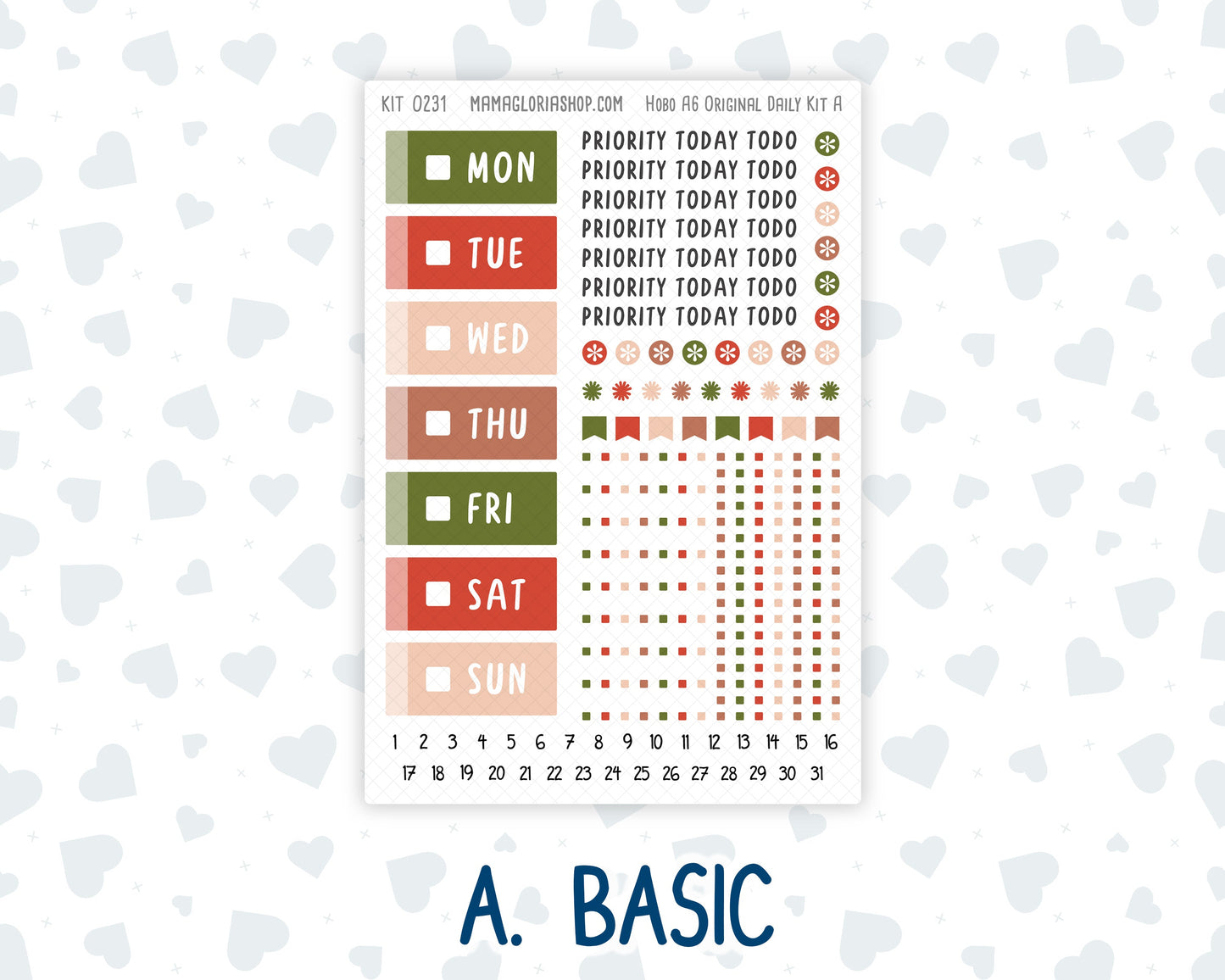 Kit 0231 - A6 Hobonichi Original - Daily Kit - August - Backyard BBQ