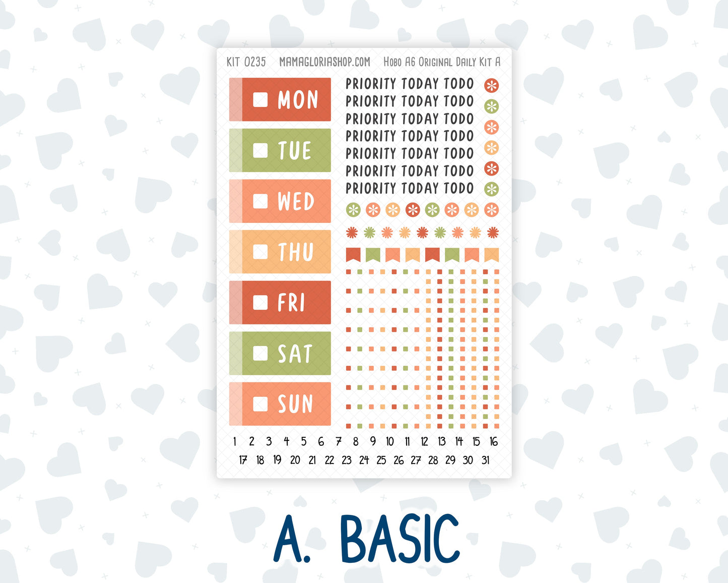 Kit 0235 - A6 Hobonichi Original - Daily Kit - September - Apple Orchard