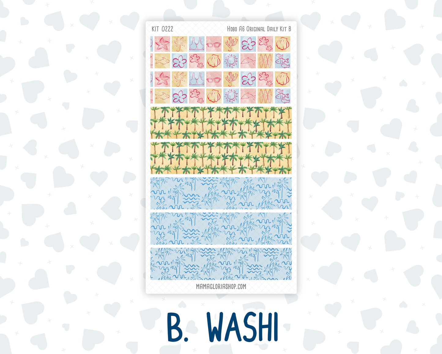 Kit 0222 - A6 Hobonichi Original - Daily Kit - June - Beach Day
