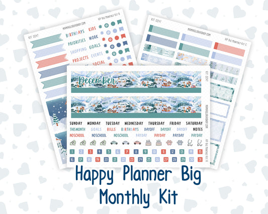 Kit 0247 - HP Big - Monthly Kit - December - Snow Day Adventures - For Big Happy Planner