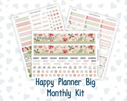 Kit 0308 - HP Big - Monthly Kit - December - Knit & Holly - For Big Happy Planner