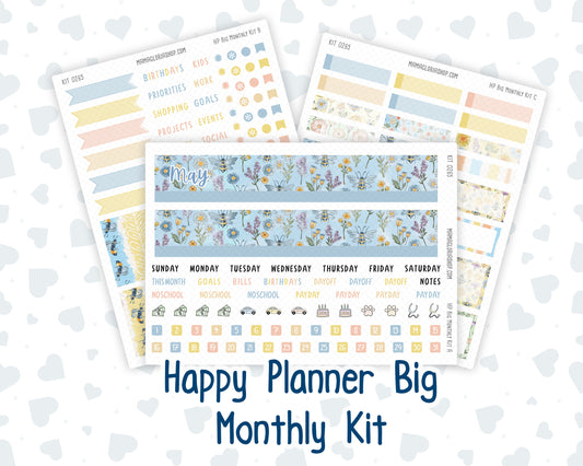 Kit 0265 - HP Big - Monthly Kit - May - Honeybee Sky - For Big Happy Planner