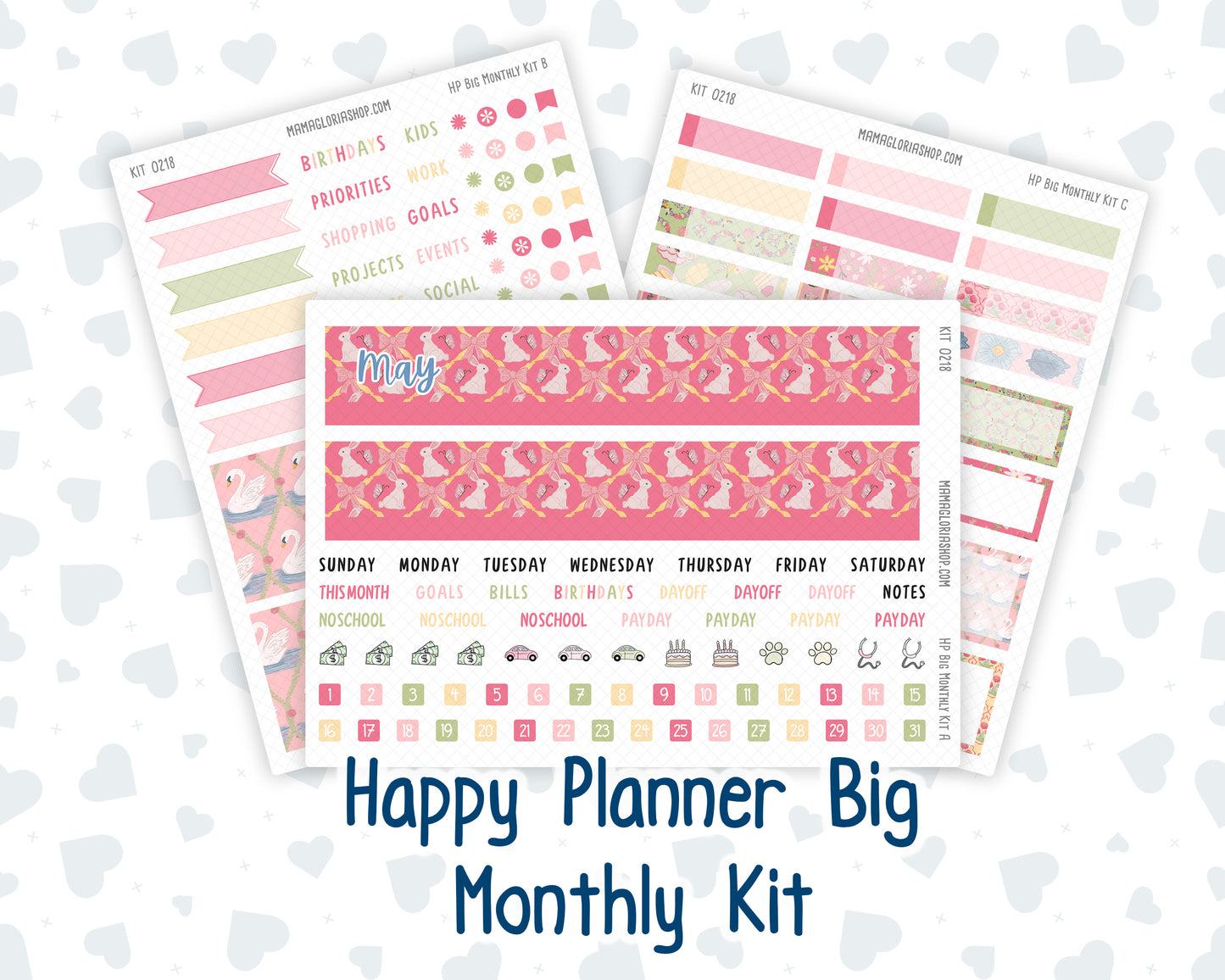 HP - Monthly - Kit 0218- Mother's Love- May - For Big Happy Planner