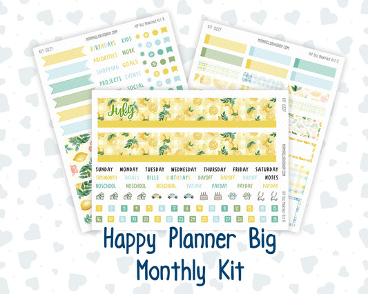 Kit 0227 - HP Big - Monthly Kit - July - Lemon Grove - For Big Happy Planner