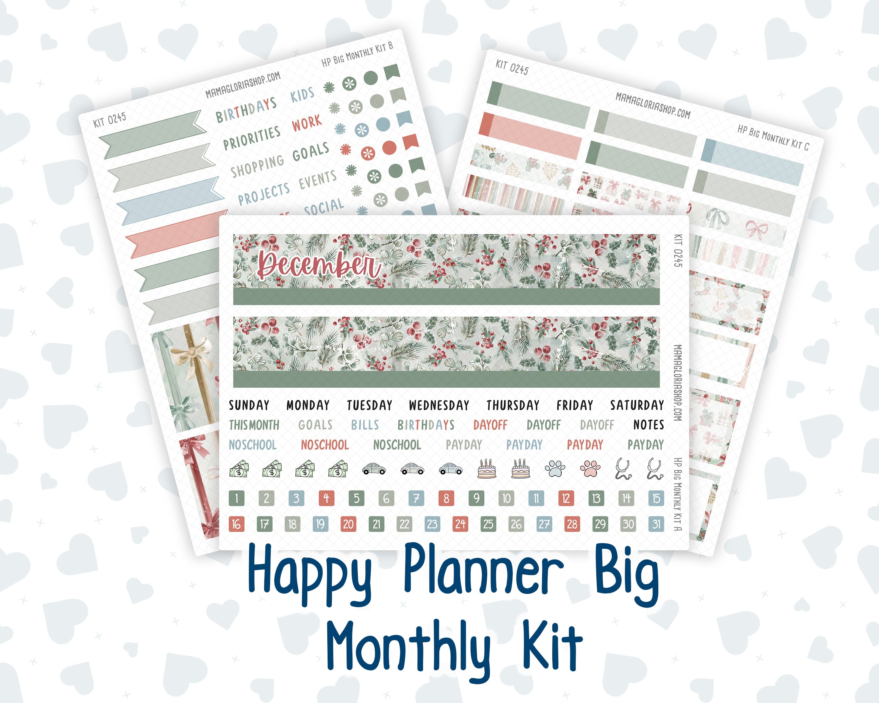 Kit 0245 - HP Big - Monthly Kit - December - Vintage Christmas - For B ...