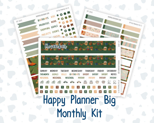 Kit 0242 - HP Big - Monthly Kit - November - Cottage Autumn - For Big Happy Planner