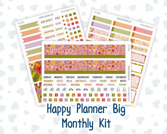 Kit 0240 - HP Big - Monthly Kit - November - Cozy Thanksgiving - For Big Happy Planner