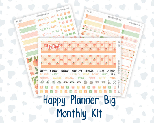 Kit 0228 - HP Big - Monthly Kit - August - Just Peachy - For Big Happy Planner