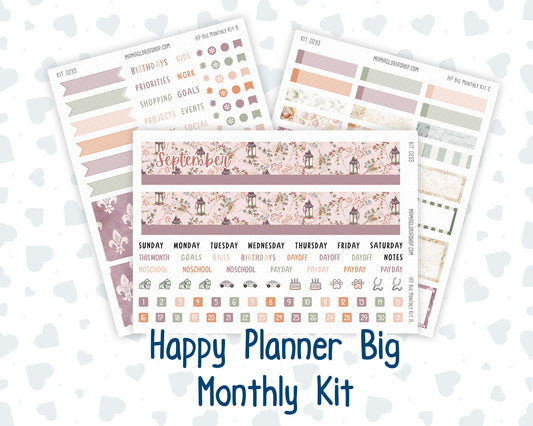 Kit 0293 - HP Big - Monthly Kit - September - Fleur de Provence - For Big Happy Planner