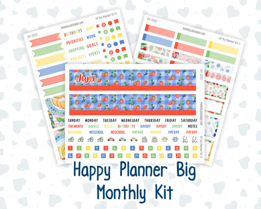 Kit 0220 - HP Big - Monthly Kit - June - June Berries - For Big Happy Planner