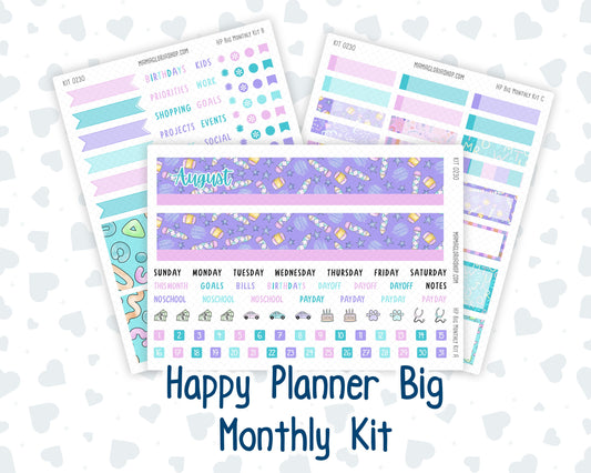 Kit 0230 - HP Big - Monthly Kit - August - School Daze - For Big Happy Planner