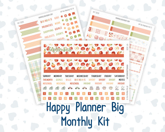 Kit 0235 - HP Big - Monthly Kit - September - Apple Orchard - For Big Happy Planner
