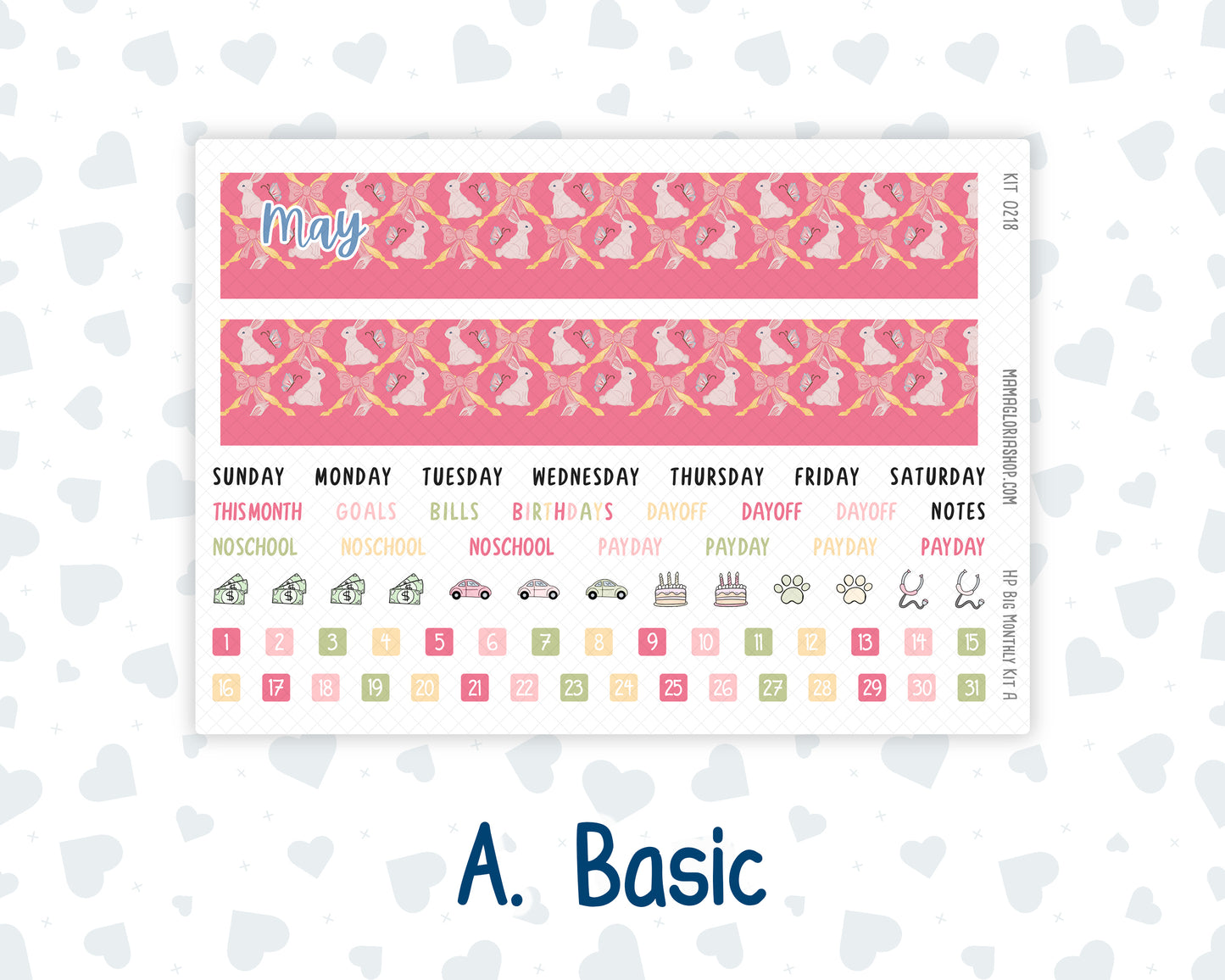HP - Monthly - Kit 0218- Mother's Love- May - For Big Happy Planner