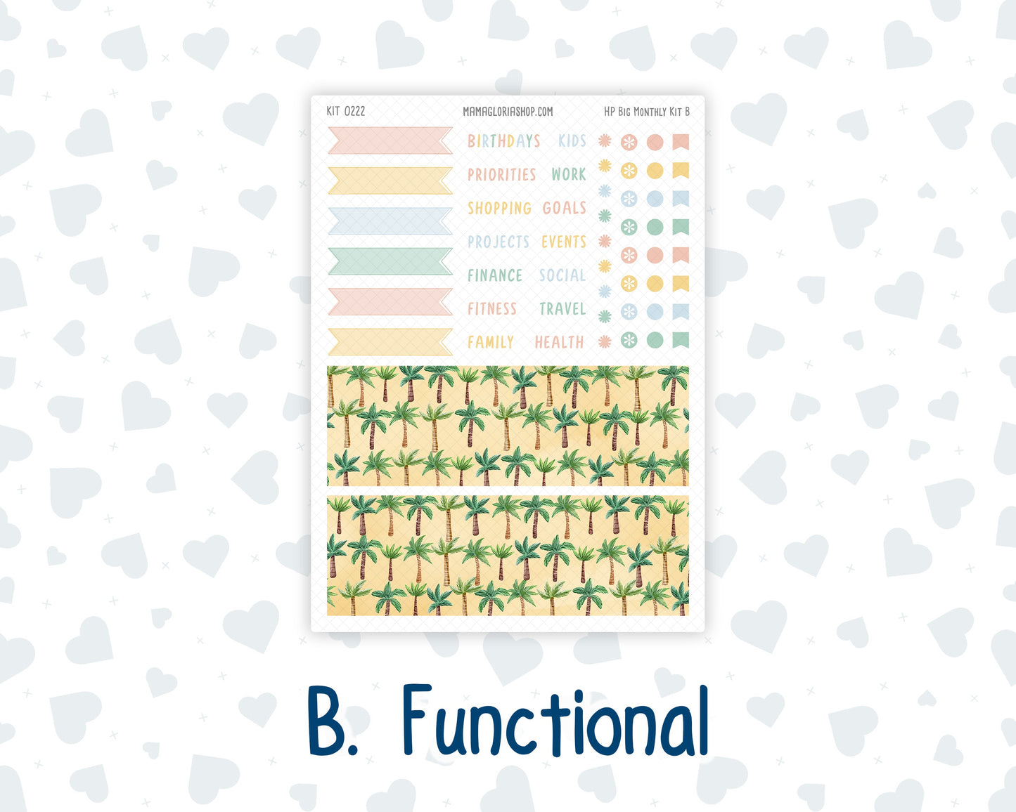 Kit 0222 - HP Big - Monthly Kit - June - Beach Day - For Big Happy Planner
