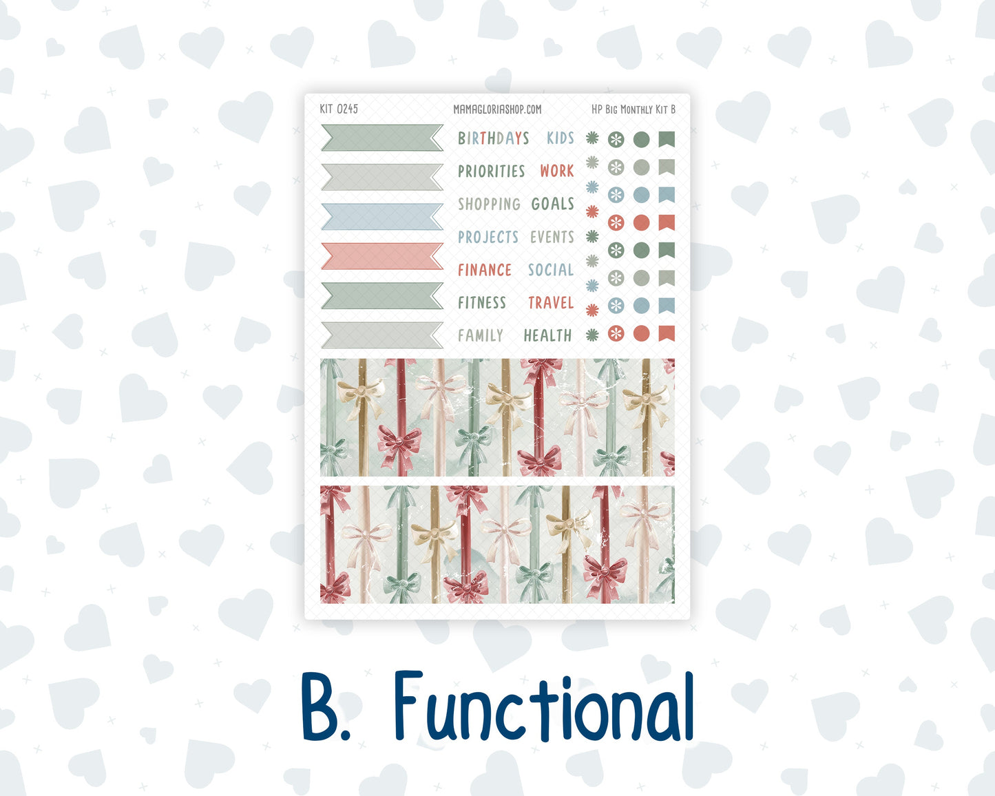 Kit 0245 - HP Big - Monthly Kit - December - Vintage Christmas - For Big Happy Planner
