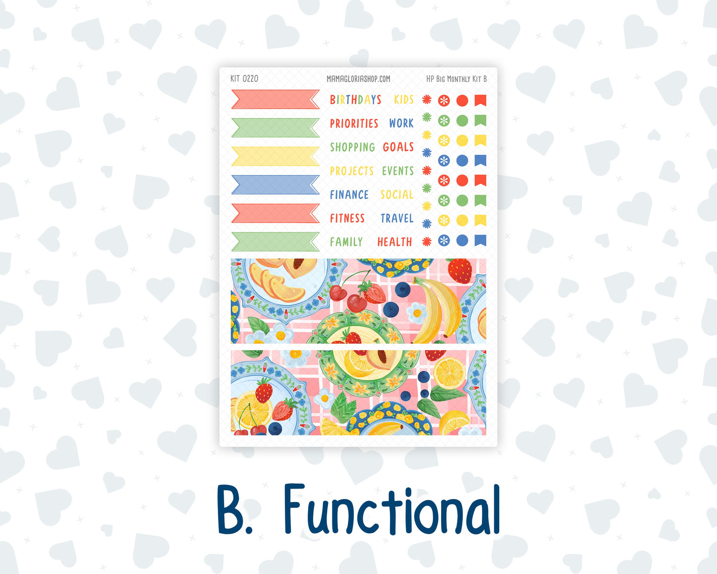 Kit 0220 - HP Big - Monthly Kit - June - June Berries - For Big Happy Planner