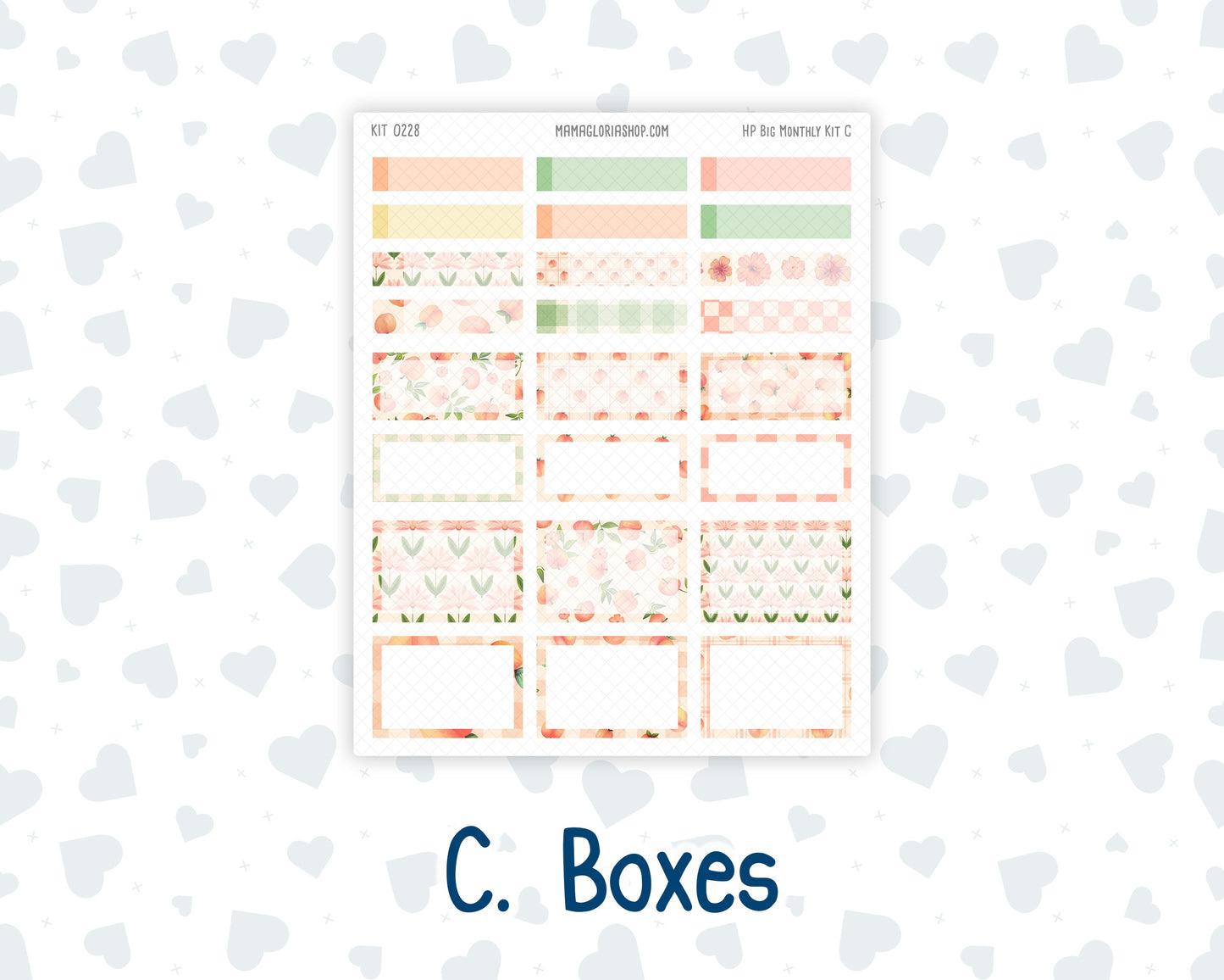Kit 0228 - HP Big - Monthly Kit - August - Just Peachy - For Big Happy Planner