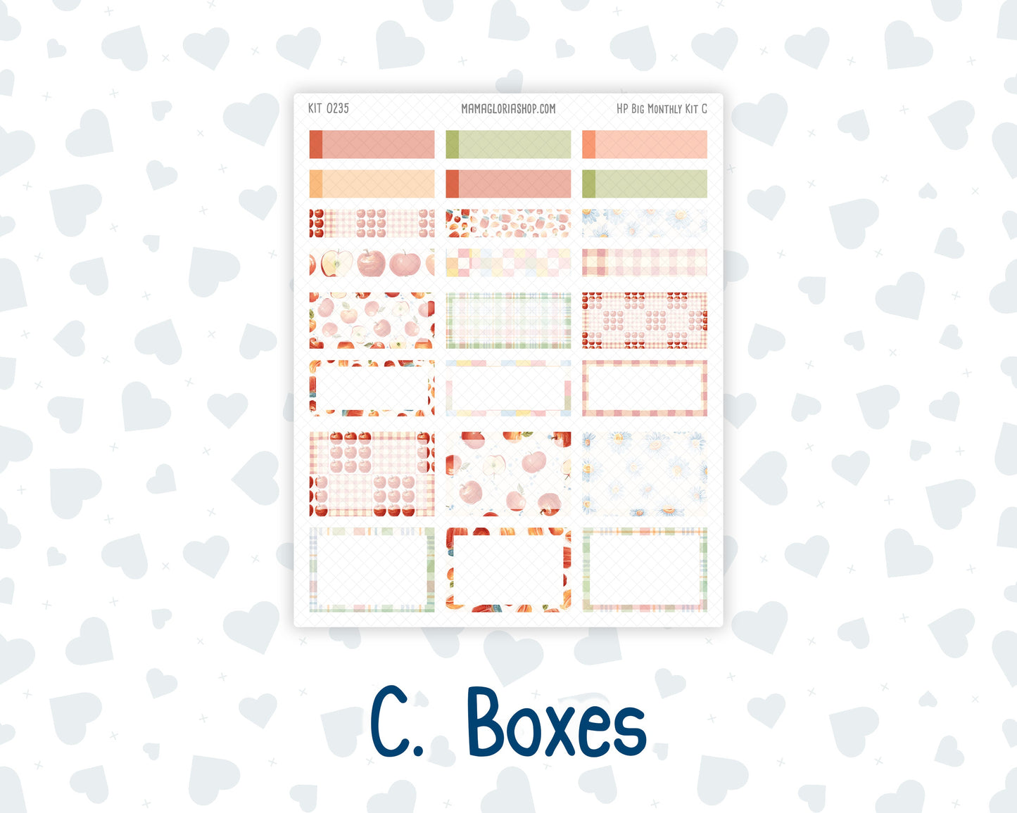 Kit 0235 - HP Big - Monthly Kit - September - Apple Orchard - For Big Happy Planner