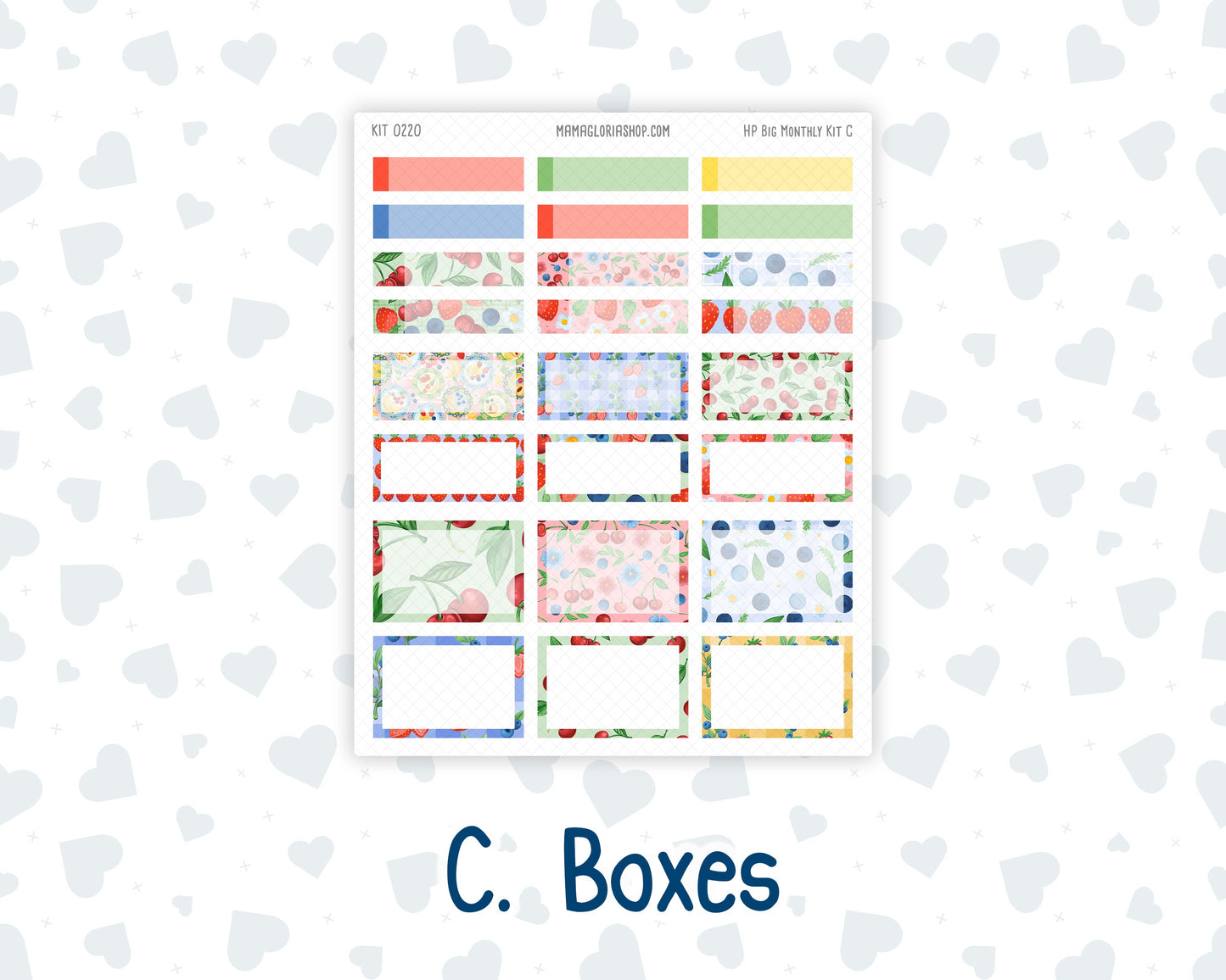 Kit 0220 - HP Big - Monthly Kit - June - June Berries - For Big Happy Planner