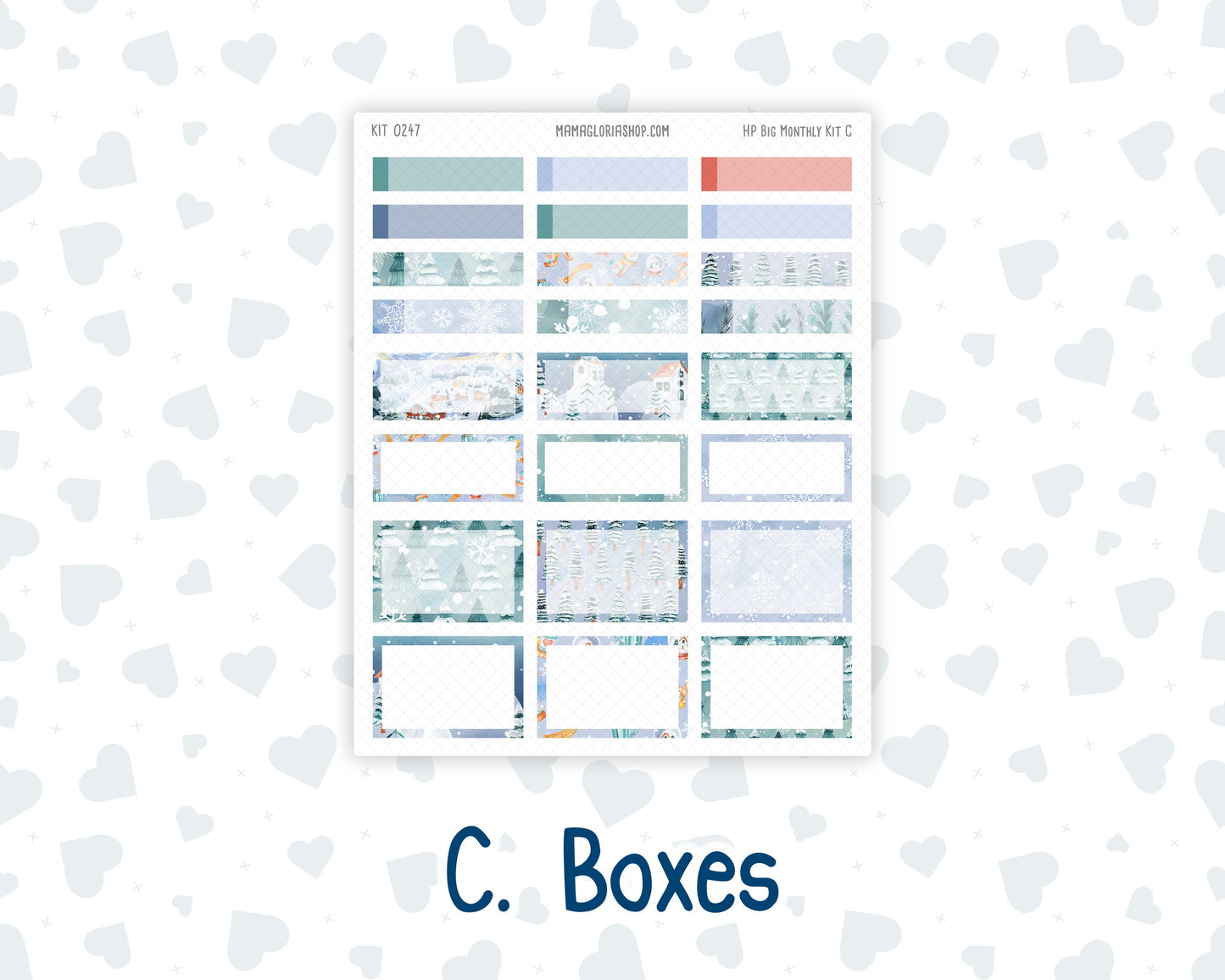 Kit 0247 - HP Big - Monthly Kit - December - Snow Day Adventures - For Big Happy Planner