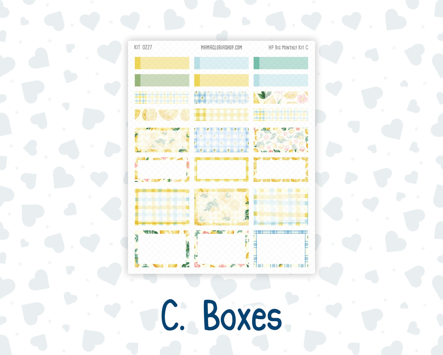 Kit 0227 - HP Big - Monthly Kit - July - Lemon Grove - For Big Happy Planner