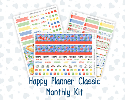 Kit 0220 - HP Classic - Monthly Kit - June - June Berries - For Classic Happy Planner