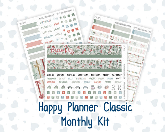 Kit 0245 - HP Classic - Monthly Kit - December - Vintage Christmas - For Classic Happy Planner