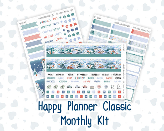 Kit 0247 - HP Classic - Monthly Kit - December - Snow Day Adventures - For Classic Happy Planner