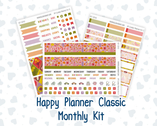 Kit 0240 - HP Classic - Monthly Kit - November - Cozy Thanksgiving - For Classic Happy Planner