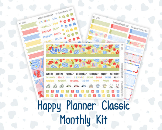 Kit 0269 - HP Classic - Monthly Kit - June - Dolce Mare - For Classic Happy Planner