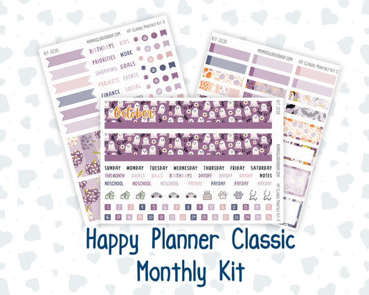 Kit 0236 - HP Classic - Monthly Kit - October - Sweet & Spooky - For Classic Happy Planner