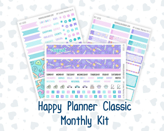Kit 0230 - HP Classic - Monthly Kit - August - School Daze - For Classic Happy Planner