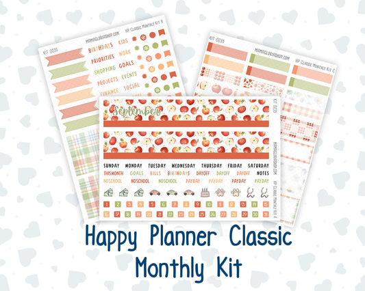 Kit 0235 - HP Classic - Monthly Kit - September - Apple Orchard - For Classic Happy Planner