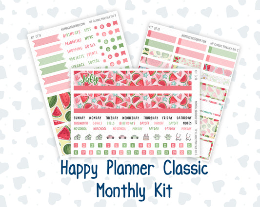 Kit 0276 - HP Classic - Monthly Kit - July - Melon Crush - For Classic Happy Planner