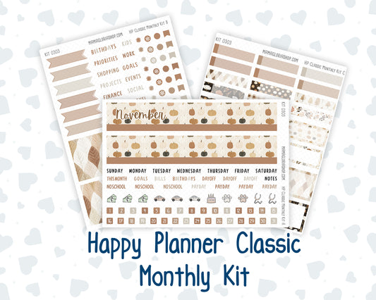 Kit 0303 - HP Classic - Monthly Kit - November - Into The Woods - For Classic Happy Planner