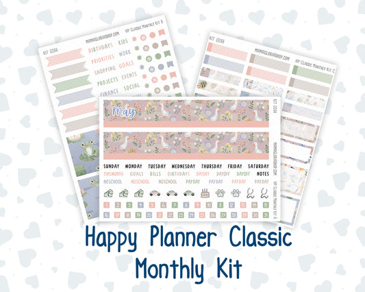 Kit 0266 - HP Classic - Monthly Kit - May - Froggy Lake Picnic - For Classic Happy Planner