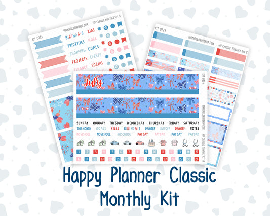 Kit 0224 - HP Classic - Monthly Kit - July - Patriotic Parade - For Classic Happy Planner