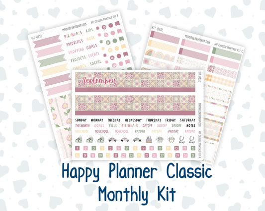 Kit 0232 - HP Classic - Monthly Kit - September - Heirloom Garden - For Classic Happy Planner