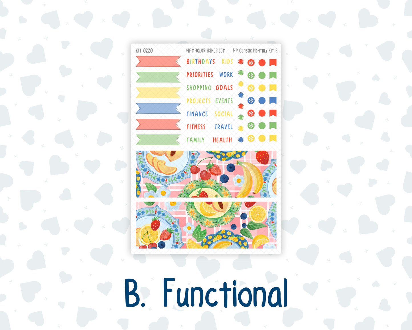 Kit 0220 - HP Classic - Monthly Kit - June - June Berries - For Classic Happy Planner
