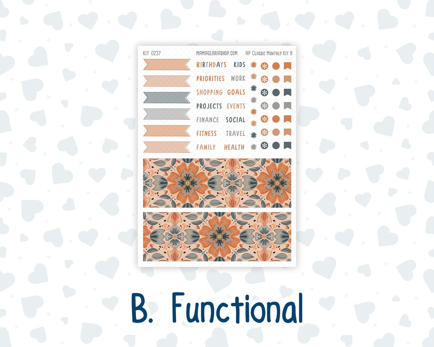 Kit 0237 - HP Classic - Monthly Kit - October - Forest Folk - For Classic Happy Planner